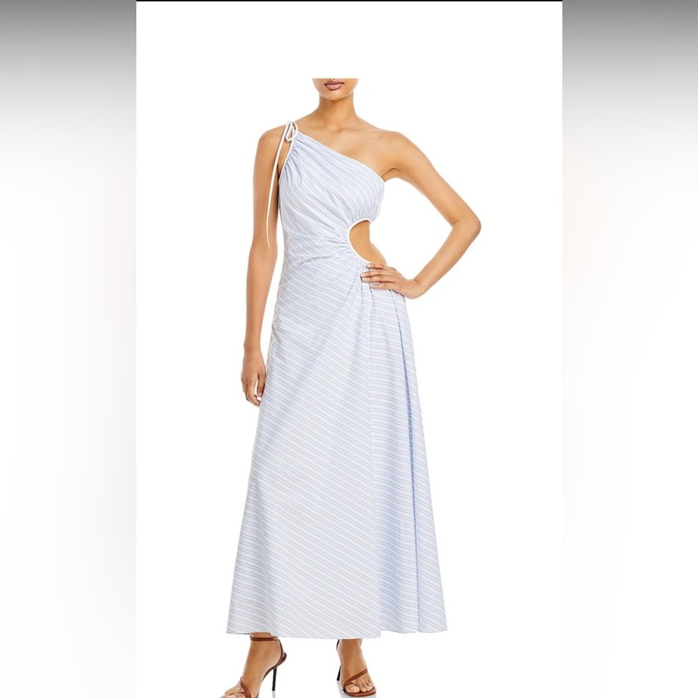 Staud Womens Cotton Striped Maxi Dress